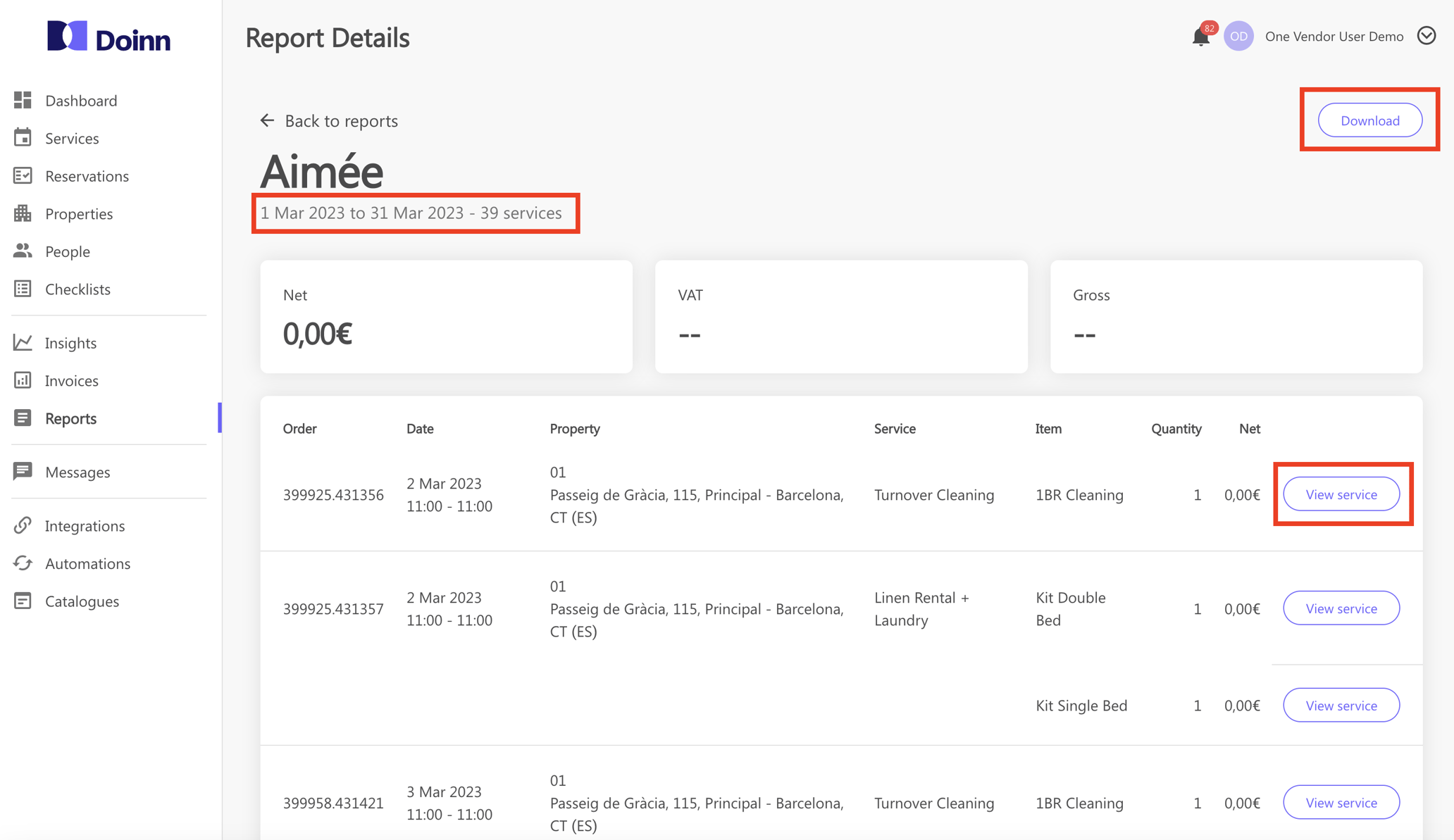 Reports - Menu